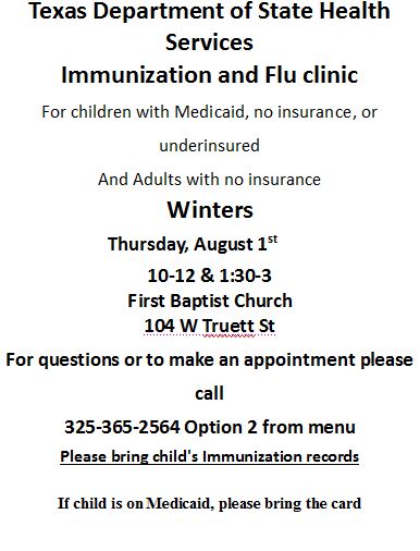 Winters Shot Clinic - Aug